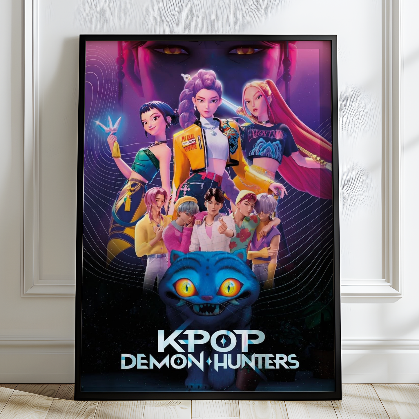 KPOP Demon Hunters Original Cover Poster (Netflix 2025) | Huntrix Rumi, Mira, Zoey Fandom Art Prints | Saja Boys and Derpy Wall Art for Teen Girl Bedroom Decor