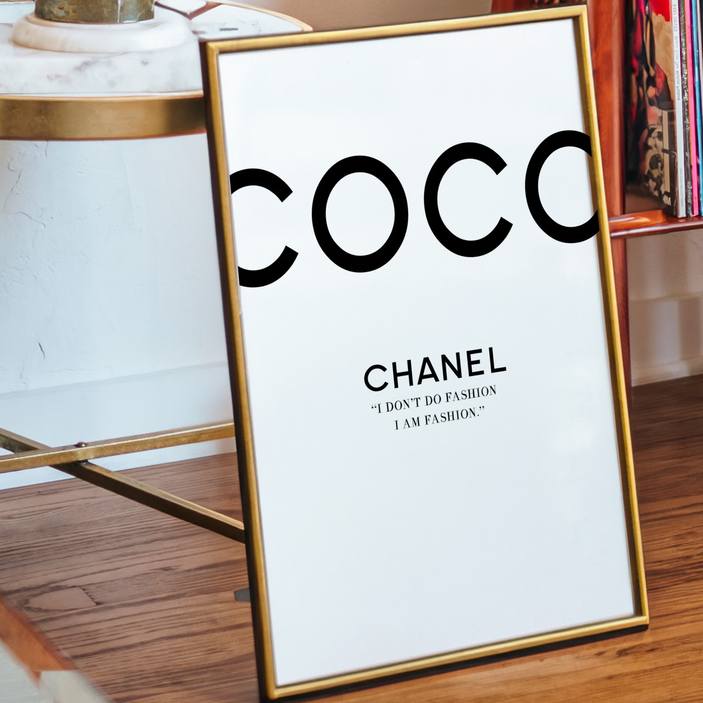 Retro Coco Chanel Black and White Poster Prints | Girly Luxury Fashion Wall Art