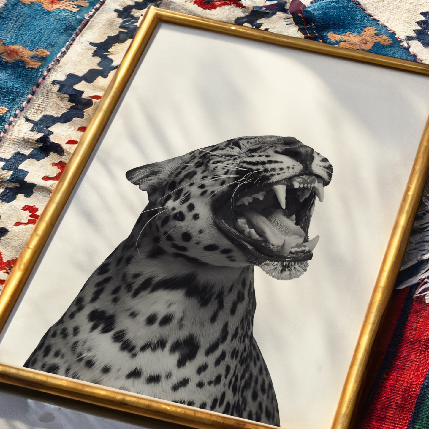 Stockholm Style Retro Cheetah Poster Print | Girly Black & White Tiger Wall Art