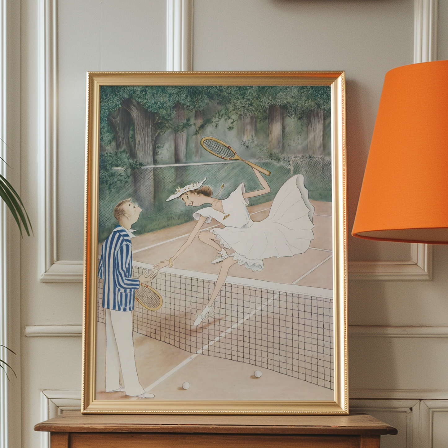 The New Yorker Magazine Cover Print August 16 1941 Issue | Retro Tennis Wall Art Poster for Vintage Sports Decor