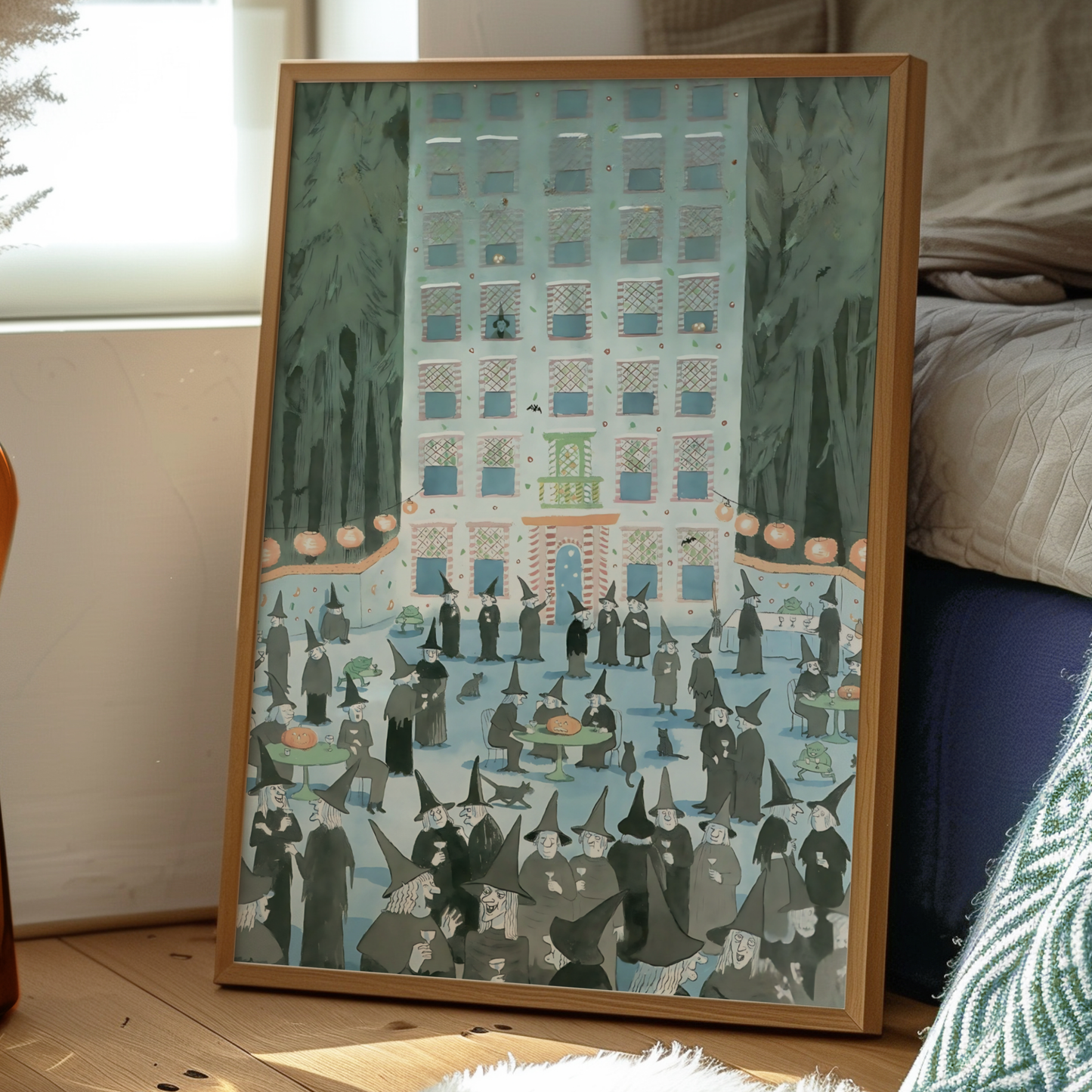 The New Yorker Magazine Cover Print November 2 1987 Issue | Retro Fall Halloween Witch Wall Art Poster for Vintage Farmhouse Bedroom Decor