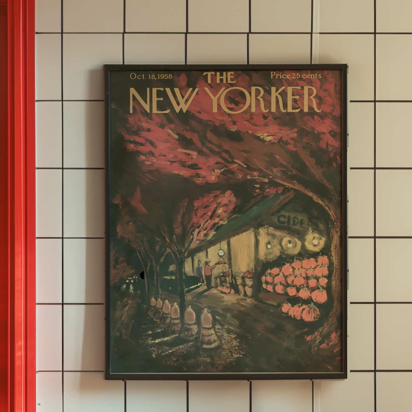 The New Yorker Magazine Cover Print October 18 1958 Issue