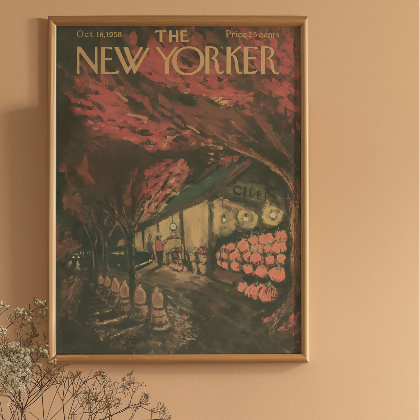 The New Yorker Magazine Cover Print October 18 1958 Issue