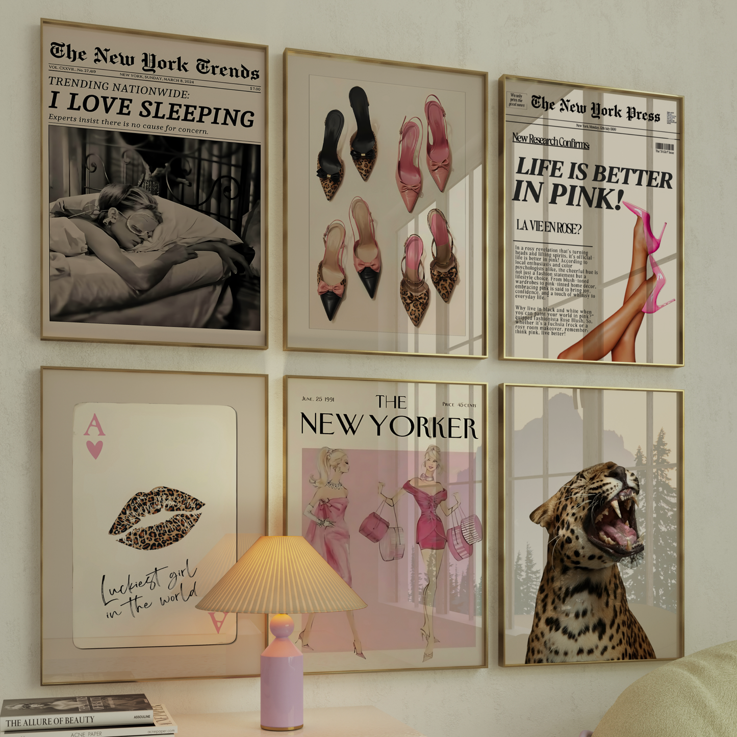 trendy pink bedroom wall decor