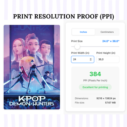KPOP Demon Hunters Original Cover Poster (Netflix 2025) | Huntrix Rumi, Mira, Zoey Fandom Wall Art Prints for Teen Girl Bedroom Decor