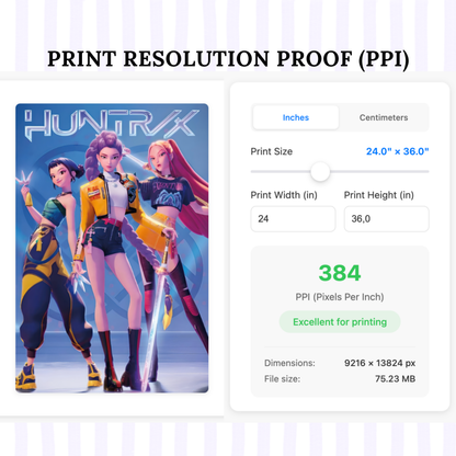 KPOP Demon Hunters Original Cover Poster (Netflix 2025) | Huntrix Rumi, Mira, Zoey Fandom Art Prints | Saja Boys Wall Art for Teen Girl Bedroom Decor