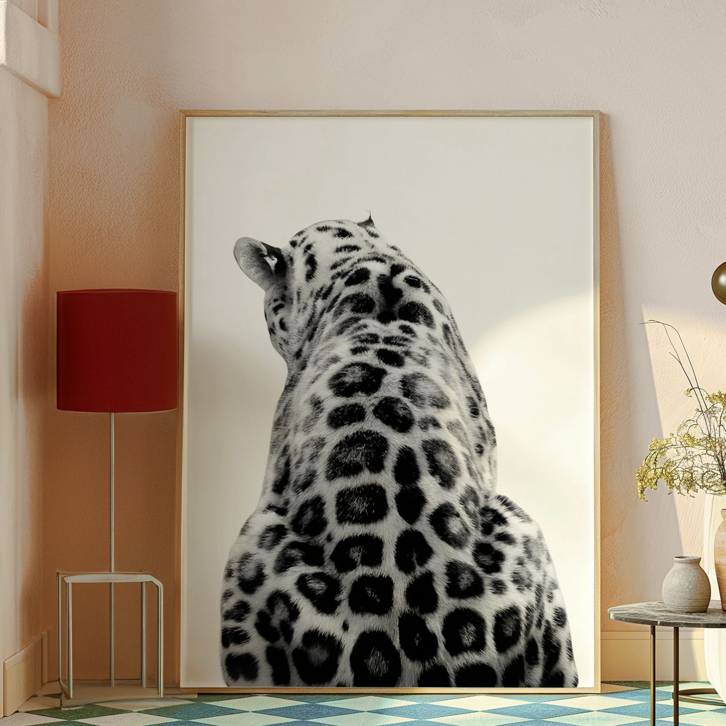 Cool Black and White Cheetah Poster Prints | Girly Leopard Wall Art | Trendy Aesthetic Prints for Bedroom | Teen Girl Stockholm Room Decor
