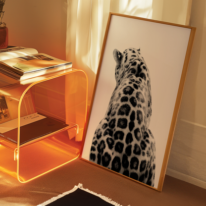 Cool Black and White Cheetah Poster Prints | Girly Leopard Wall Art | Trendy Aesthetic Prints for Bedroom | Teen Girl Stockholm Room Decor