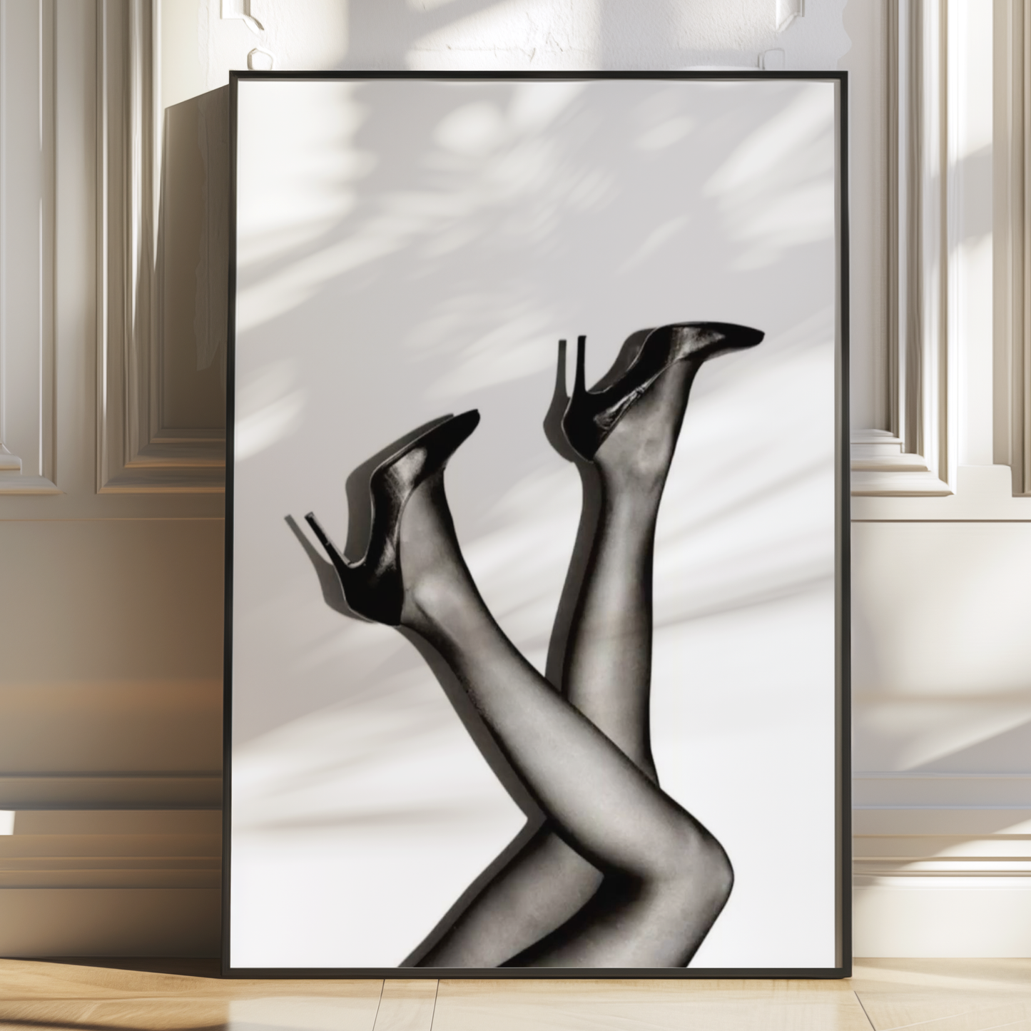 Cool Black and White Heels Poster Print | Girly Y2k Wall Art | Trendy Aesthetic Prints for Bedroom | Teen Girl Stockholm Style Room Decor