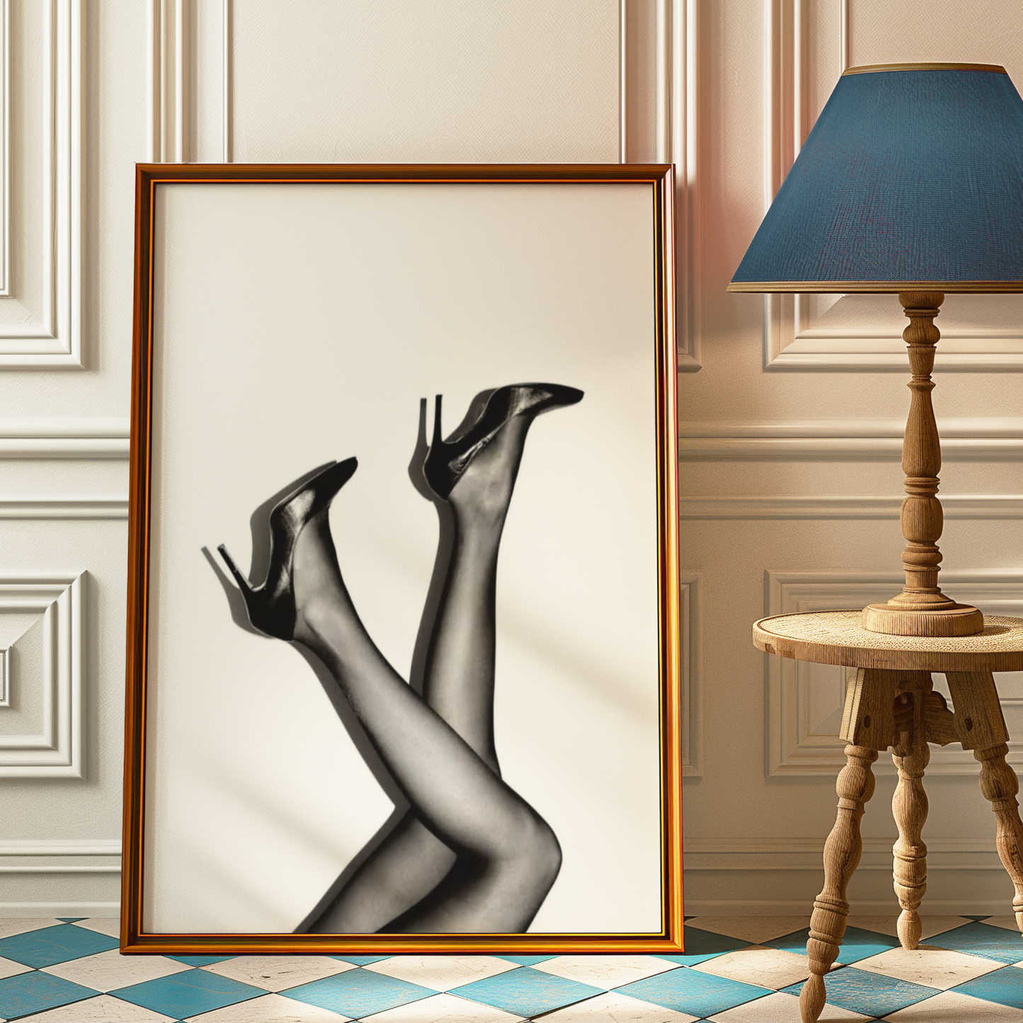 Cool Black and White Heels Poster Print | Girly Y2k Wall Art | Trendy Aesthetic Prints for Bedroom | Teen Girl Stockholm Style Room Decor