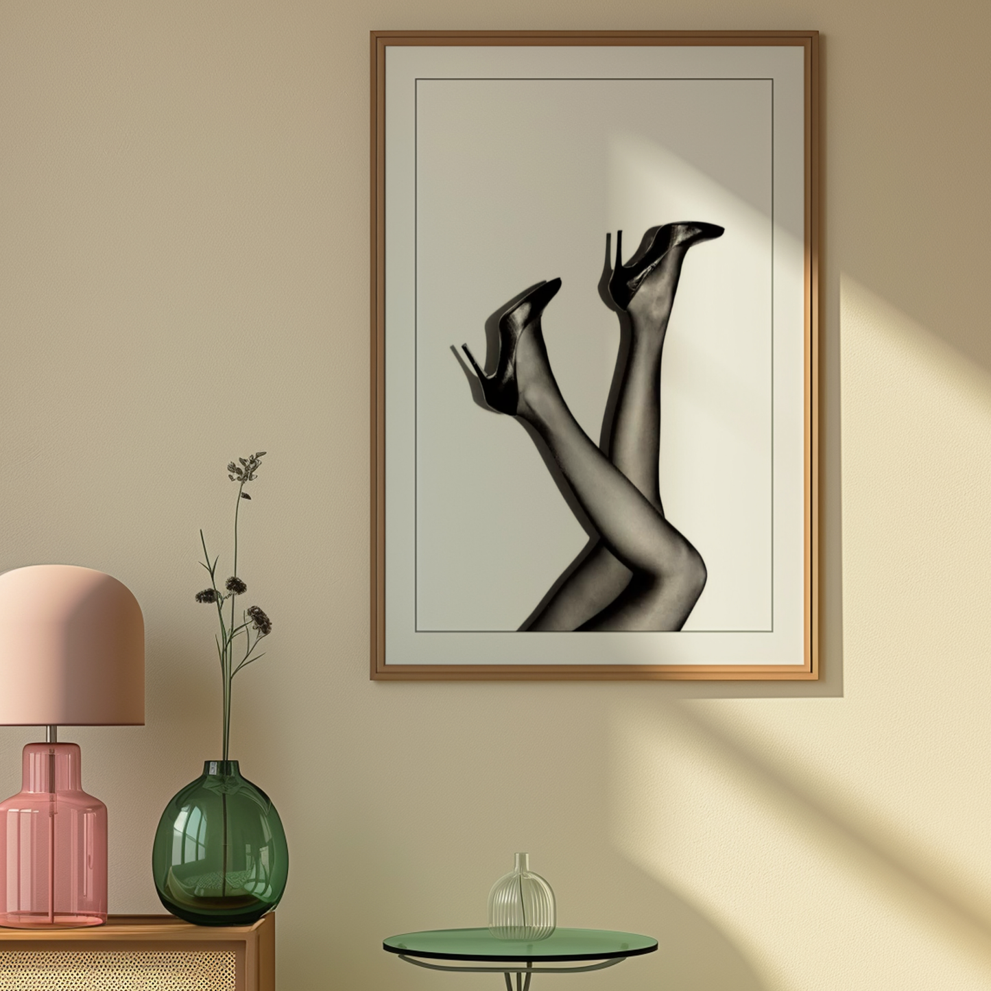 Cool Black and White Heels Poster Print | Girly Y2k Wall Art | Trendy Aesthetic Prints for Bedroom | Teen Girl Stockholm Style Room Decor