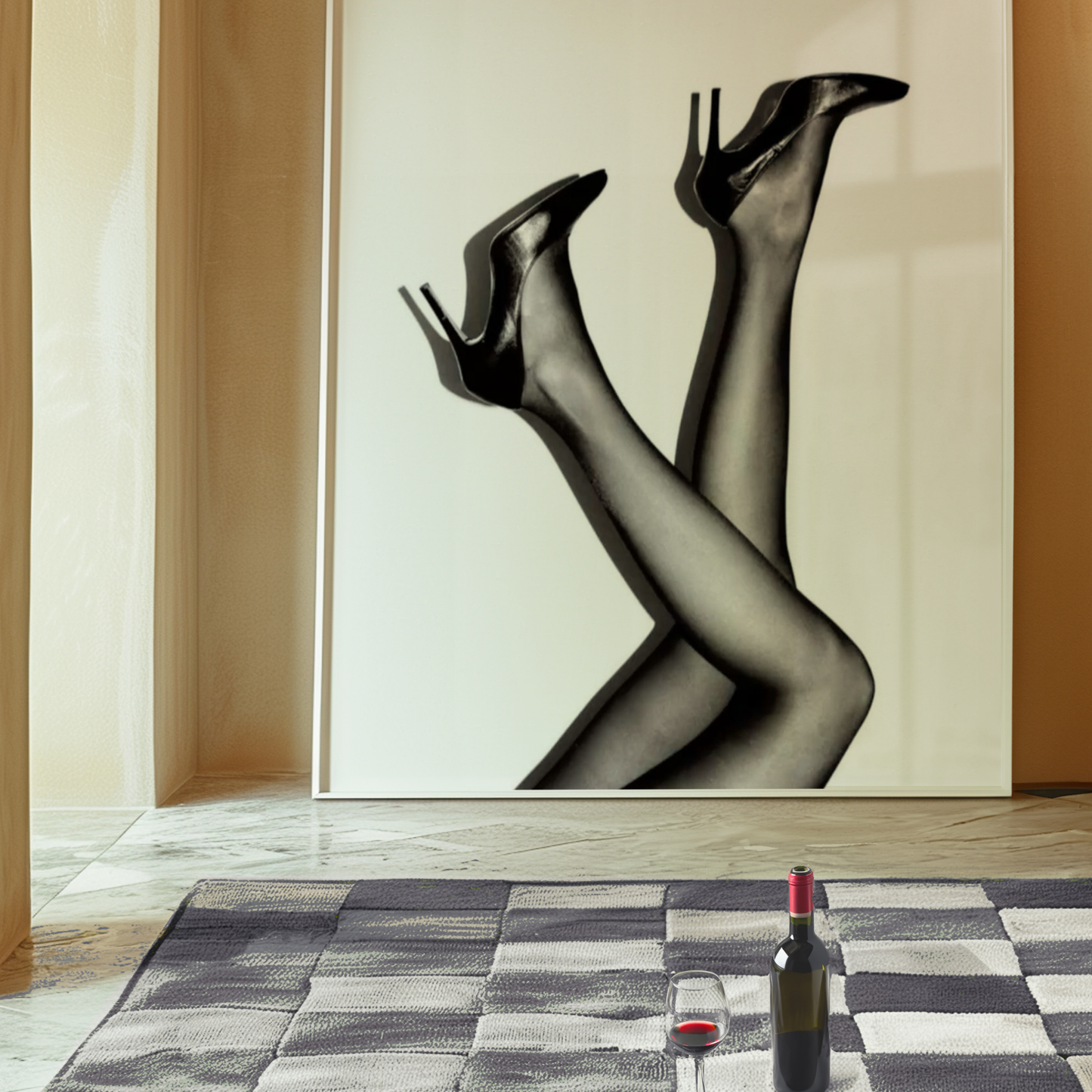 Cool Black and White Heels Poster Print | Girly Y2k Wall Art | Trendy Aesthetic Prints for Bedroom | Teen Girl Stockholm Style Room Decor