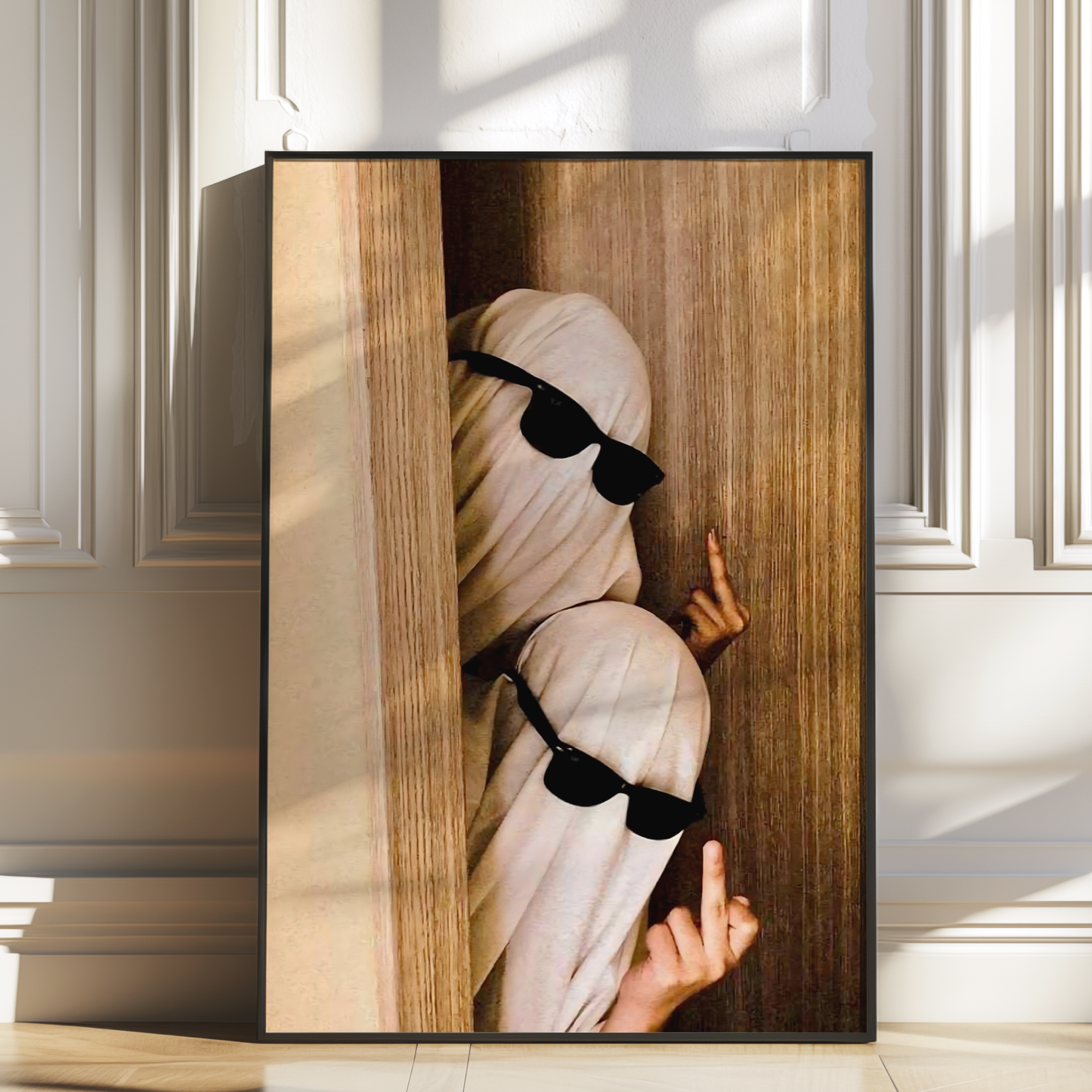 Funny Middle Finger Ghosts Digital Print | Vintage Spooky Halloween Printable Photography Poster | Retro Wall Art for Grunge Room Decor