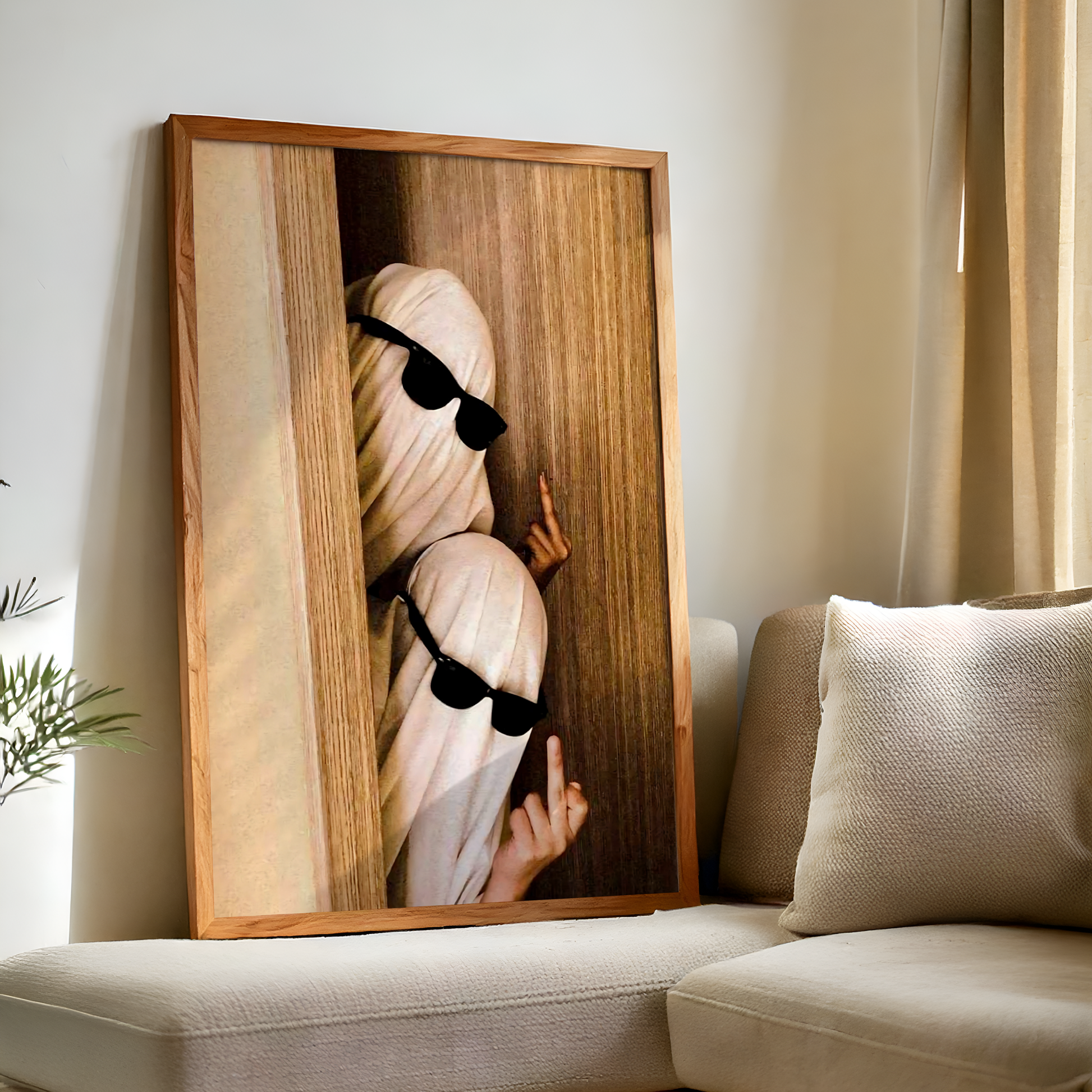 Funny Middle Finger Ghosts Digital Print | Vintage Spooky Halloween Printable Photography Poster | Retro Wall Art for Grunge Room Decor