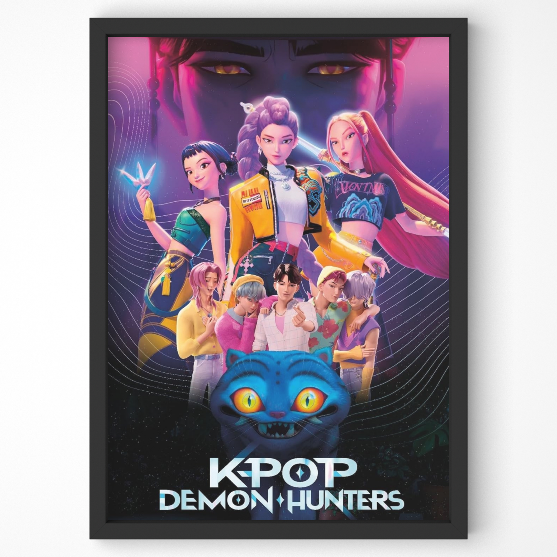 KPOP Demon Hunters Original Cover Poster (Netflix 2025) | Huntrix Rumi, Mira, Zoey Fandom Art Prints | Saja Boys and Derpy Wall Art for Teen Girl Bedroom Decor