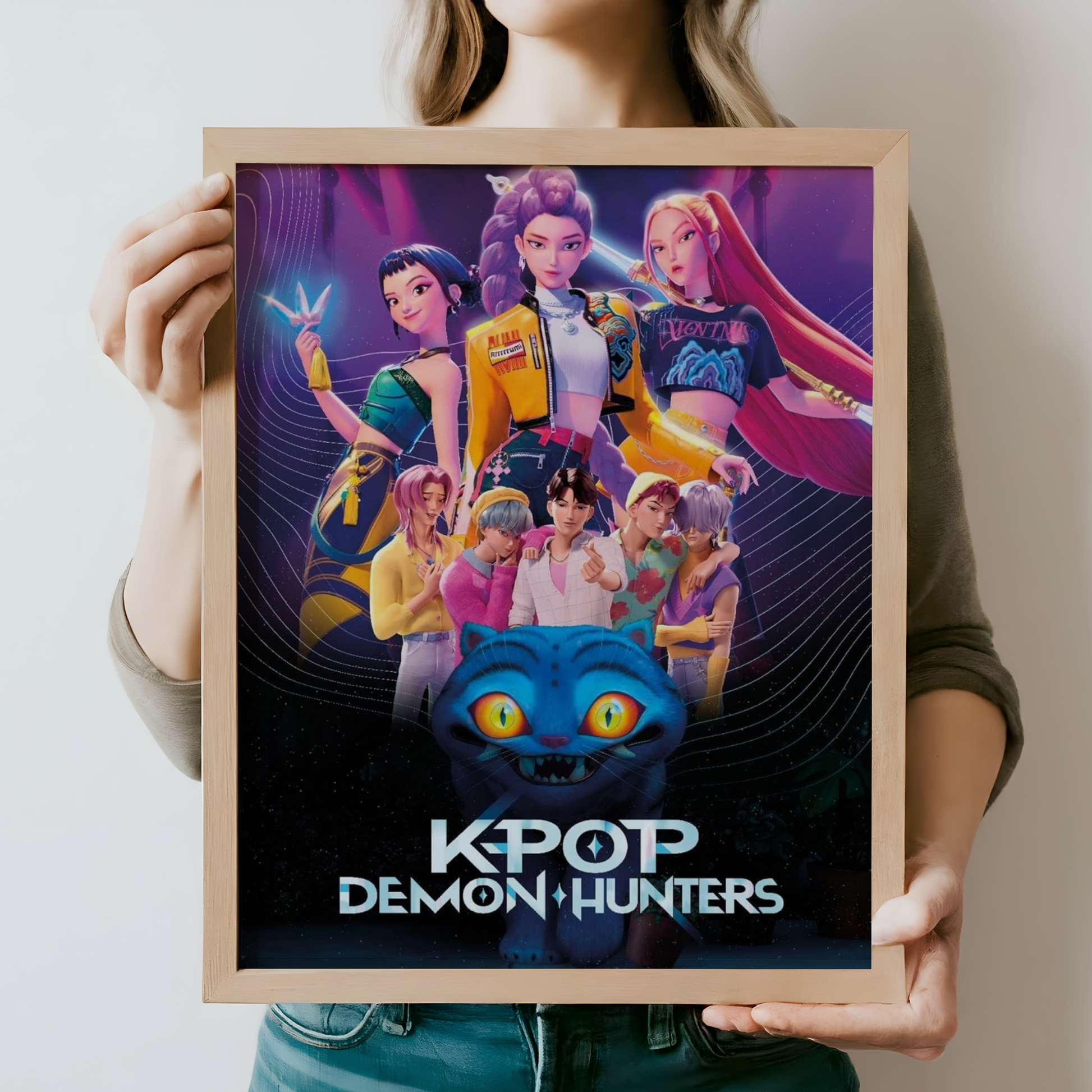 KPOP Demon Hunters Original Cover Poster (Netflix 2025) | Huntrix Rumi, Mira, Zoey Fandom Art Prints | Saja Boys and Derpy Wall Art for Teen Girl Bedroom Decor
