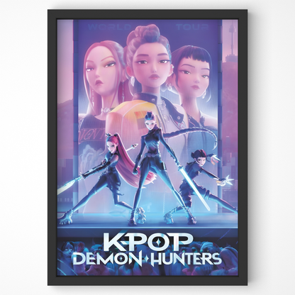 KPOP Demon Hunters Original Cover Poster (Netflix 2025) | Huntrix Rumi, Mira, Zoey Fandom Wall Art Prints for Teen Girl Bedroom Decor