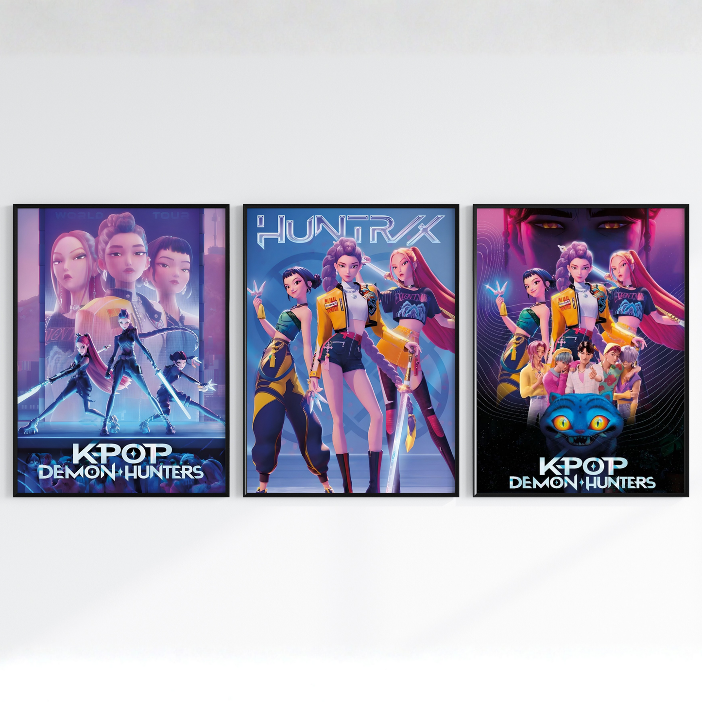 KPOP Demon Hunters Set of 3 Poster | Huntrix Rumi, Mira, Zoey Fandom Art Prints | Saja Boys Wall Art for Teen Girl Bedroom Decor