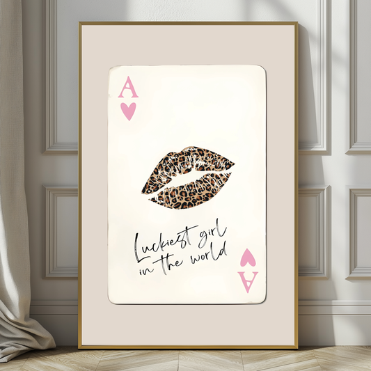 Retro Cheetah Playing Card Poster Print