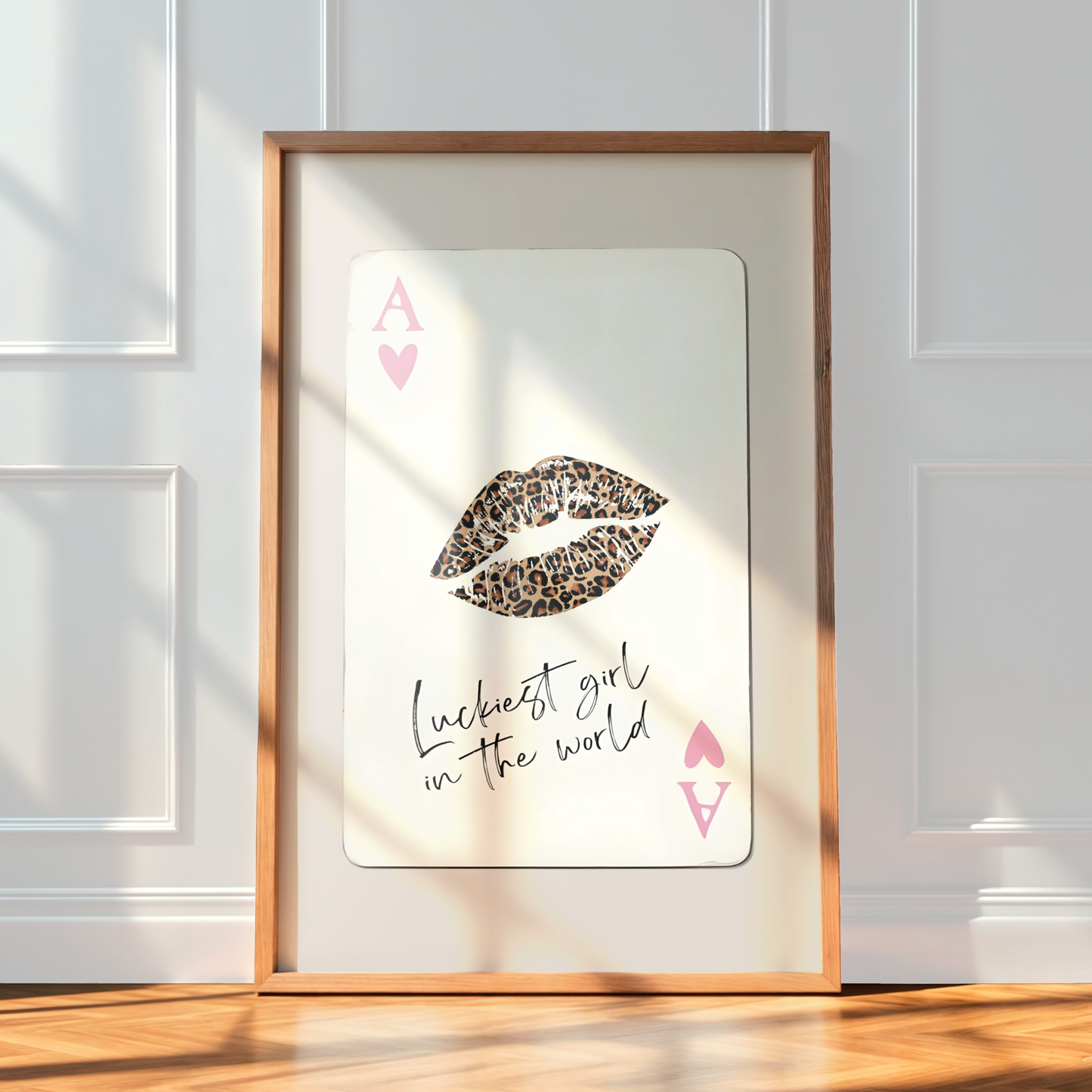 Retro Cheetah Playing Card Poster Print