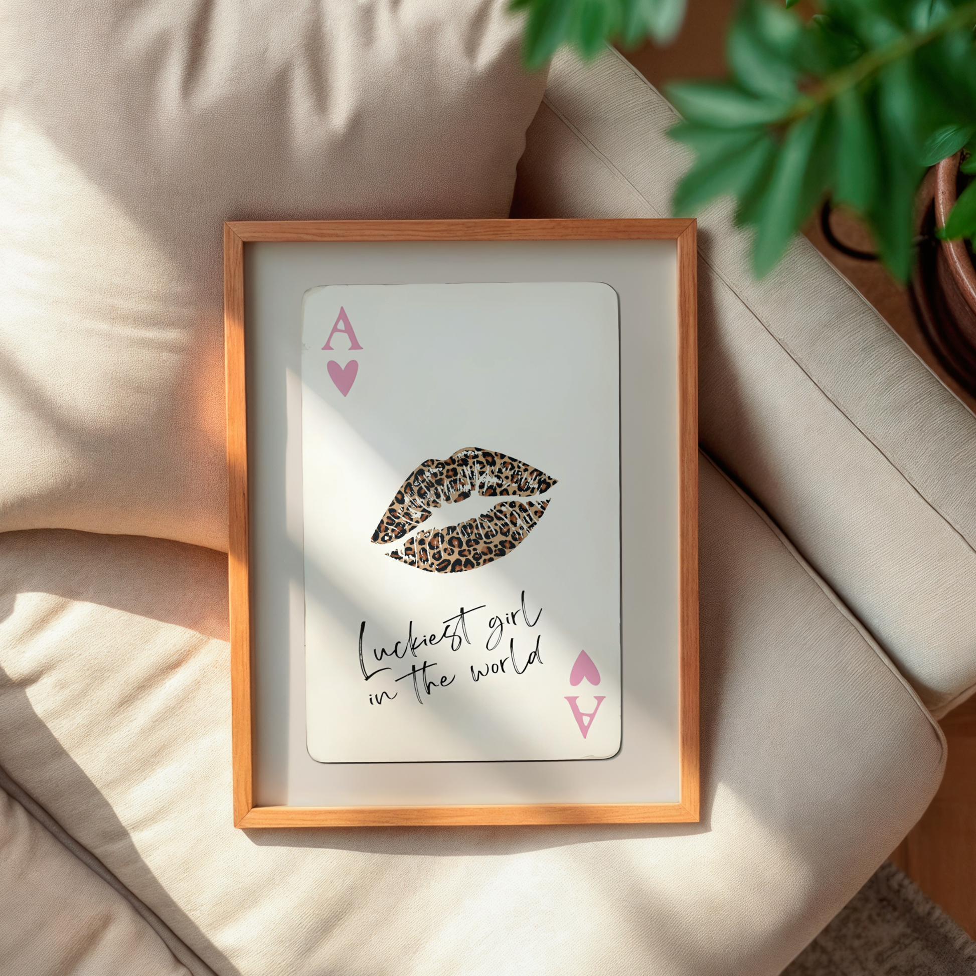 Retro Cheetah Playing Card Poster Print