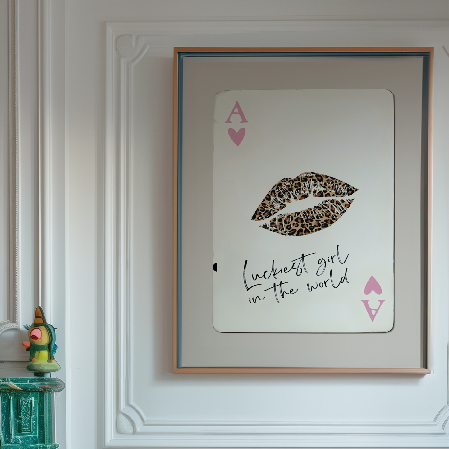 Retro Cheetah Playing Card Poster Print