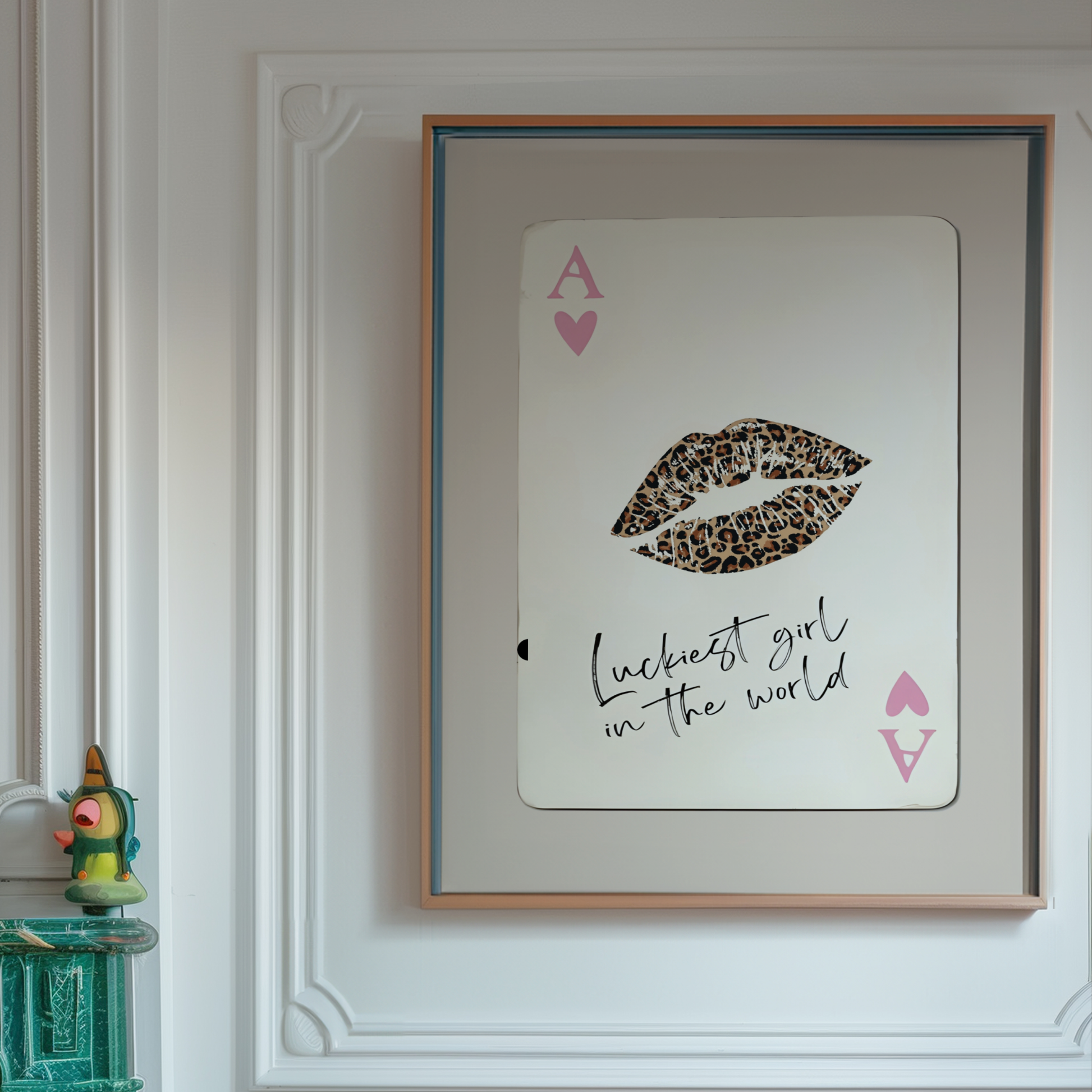 Retro Cheetah Playing Card Poster Print
