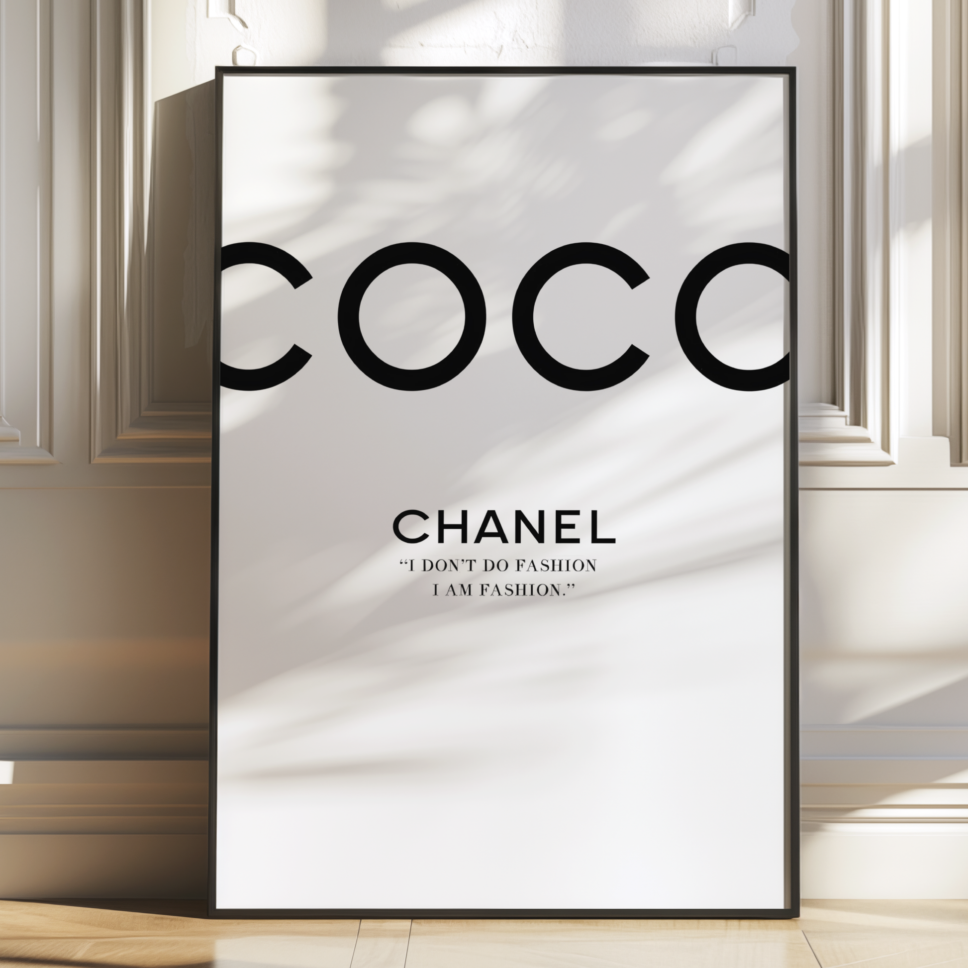 Retro Coco Chanel Black and White Poster Prints | Girly Luxury Fashion Wall Art