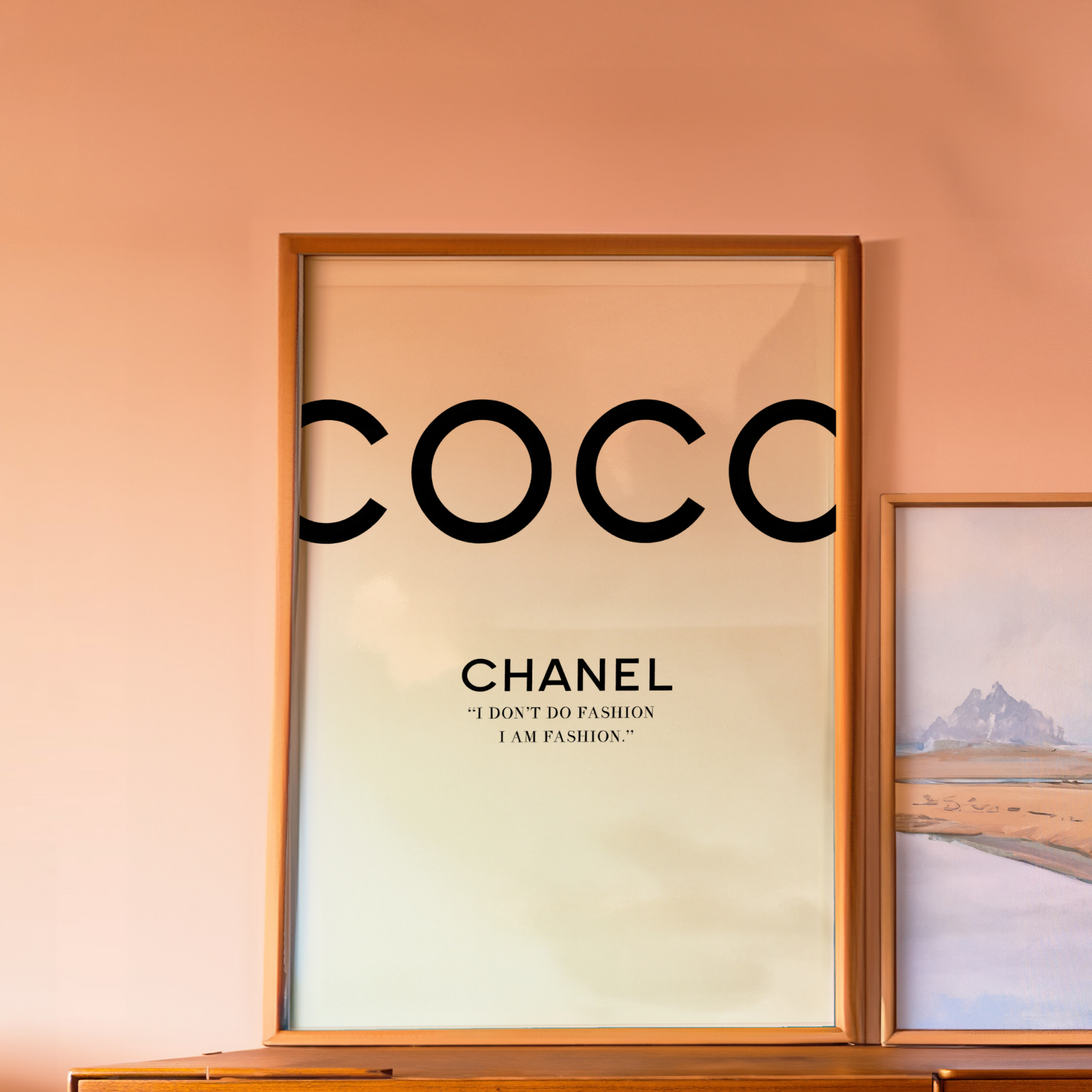Retro Coco Chanel Black and White Poster Prints | Girly Luxury Fashion Wall Art