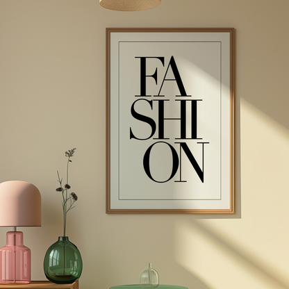 Retro Fashion Black and White Poster Prints | Girly Fashion Wall Art