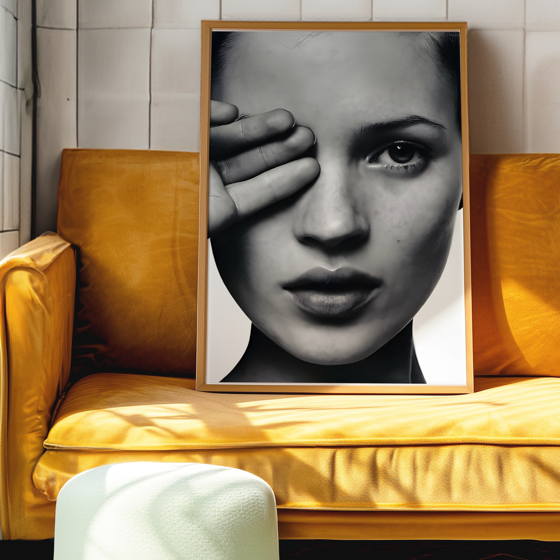 Retro Kate Moss Poster Prints | Girly Black and White Fashion Wall Art