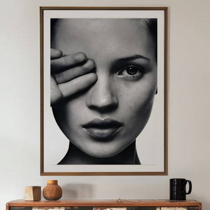 Retro Kate Moss Poster Prints | Girly Black and White Fashion Wall Art