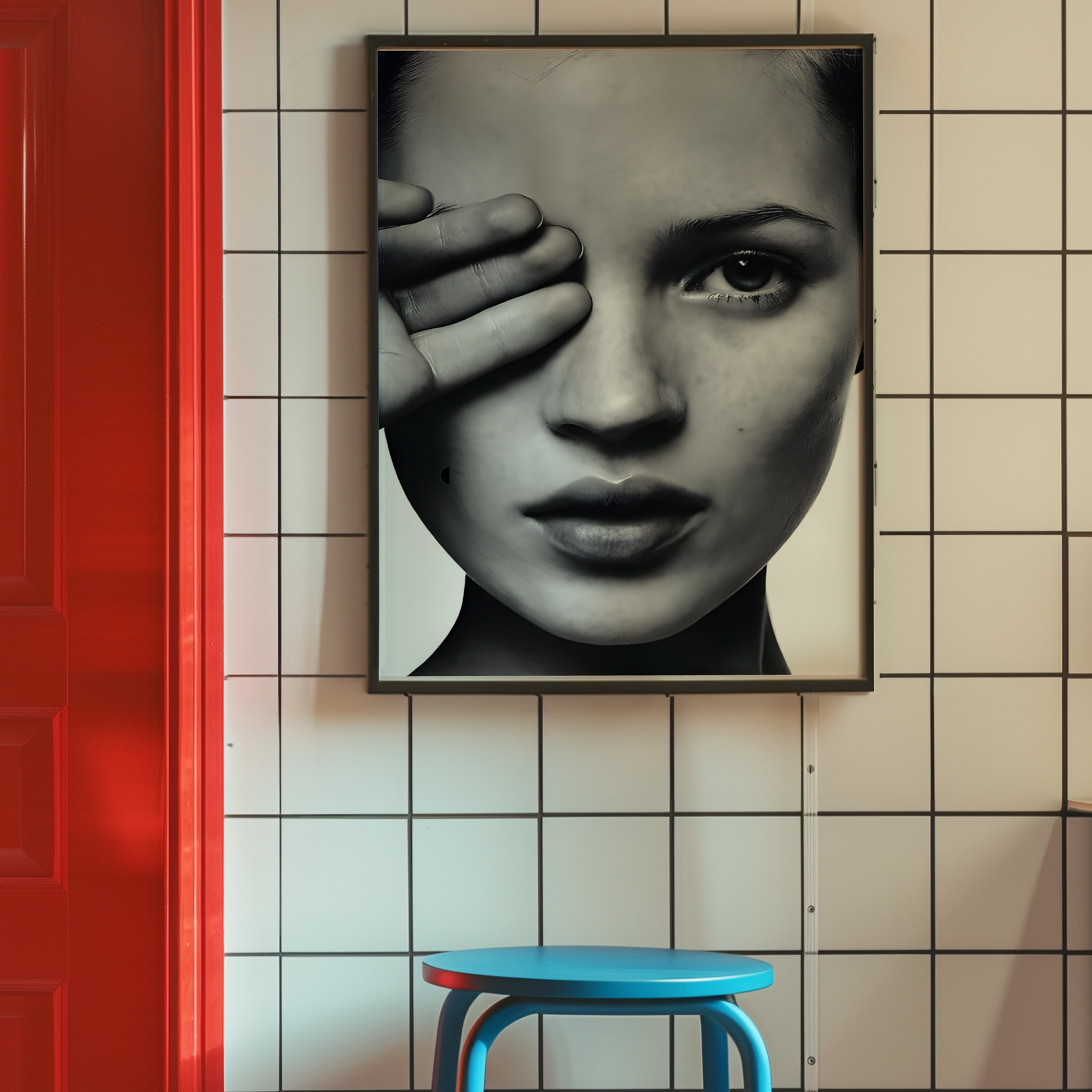 Retro Kate Moss Poster Prints | Girly Black and White Fashion Wall Art