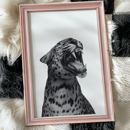 Stockholm Style Cool Black and White Cheetah Wall Art Set of 6 | Girly Y2k Fashion Poster | Trendy Aesthetic Prints for Bedroom Decor