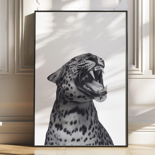 Stockholm Style Retro Cheetah Poster Print | Girly Black & White Tiger Wall Art