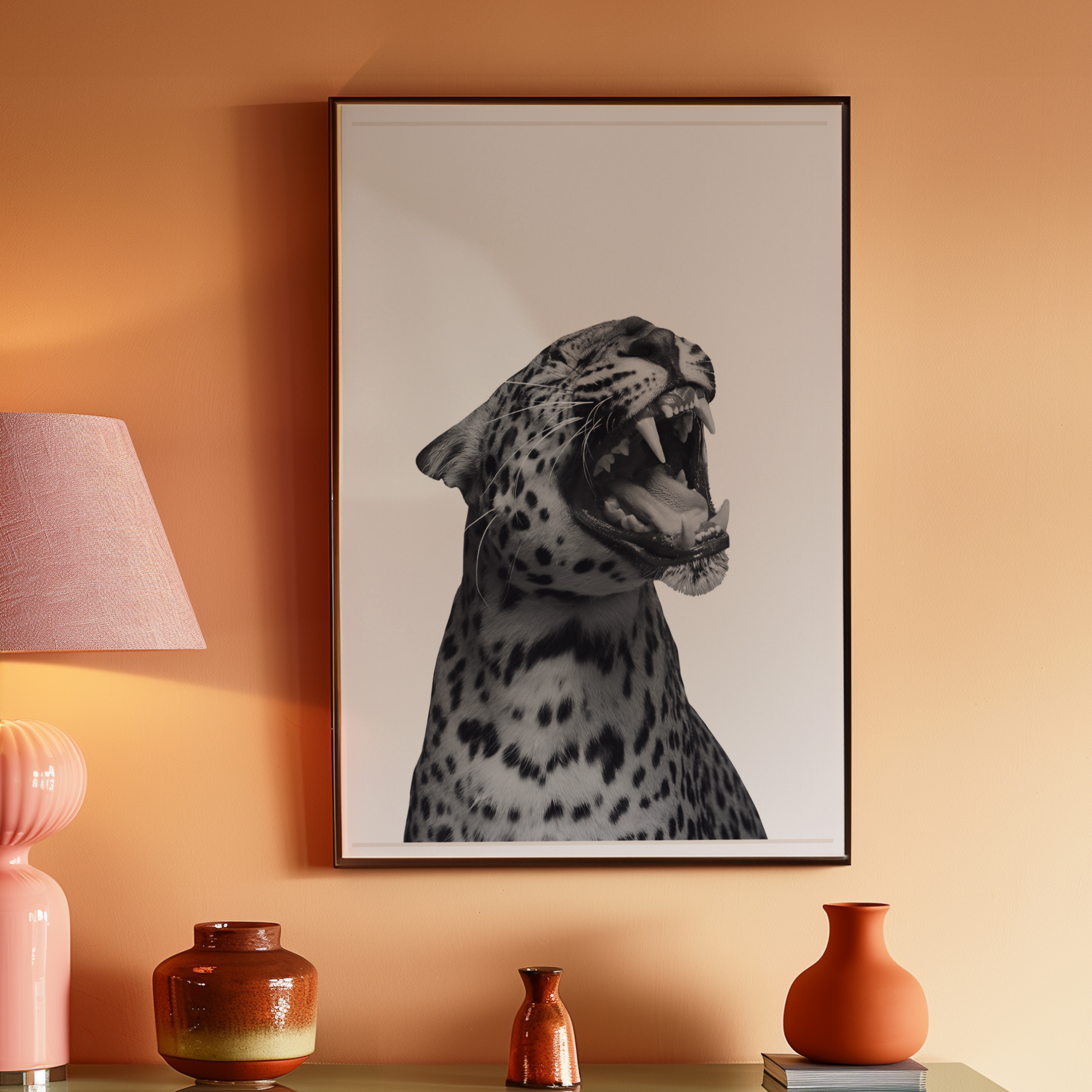 Stockholm Style Retro Cheetah Poster Print | Girly Black & White Tiger Wall Art