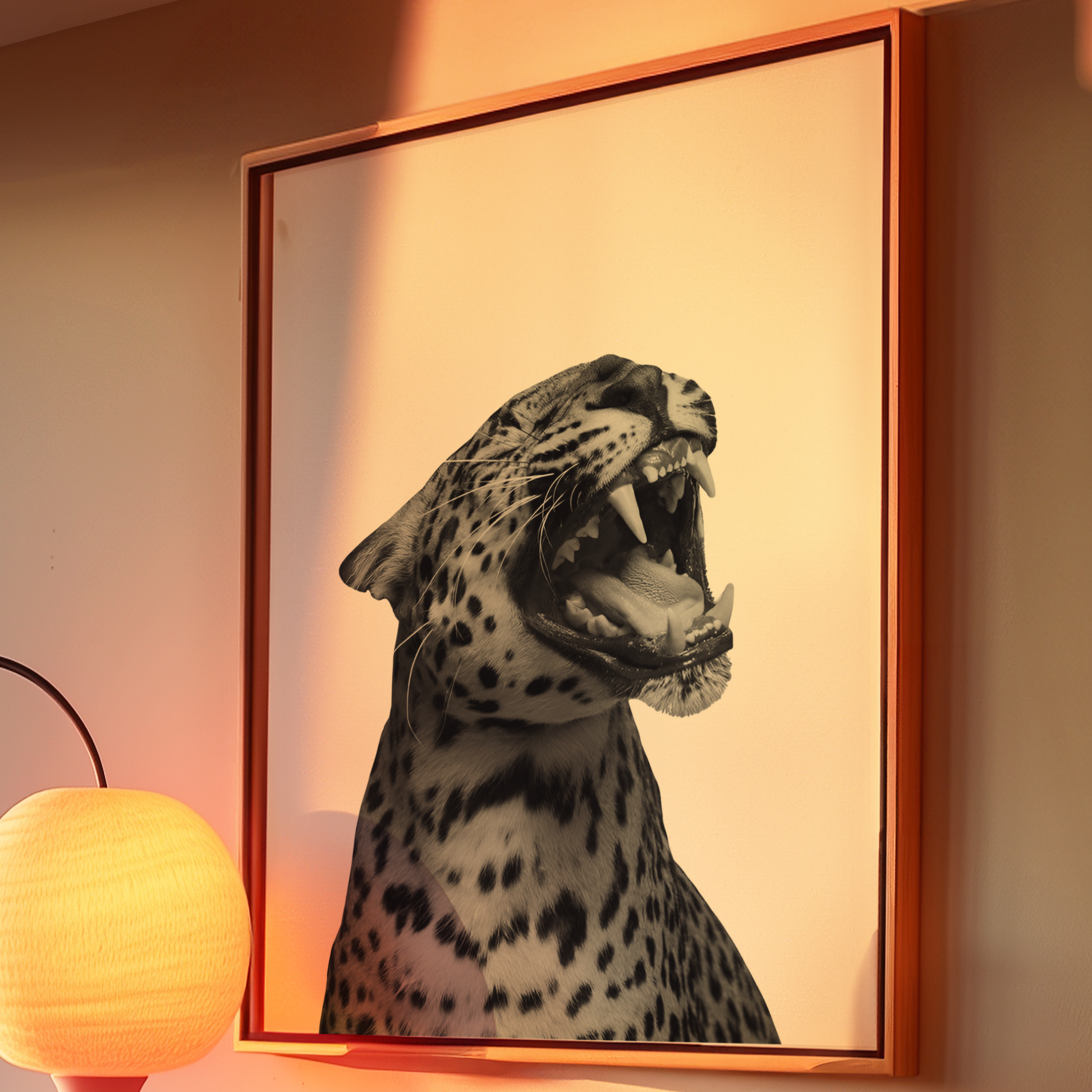 Stockholm Style Retro Cheetah Poster Print | Girly Black & White Tiger Wall Art