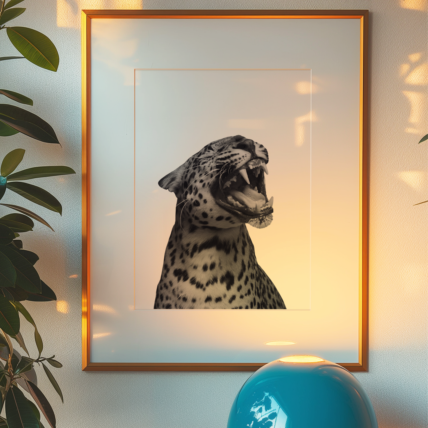 Stockholm Style Retro Cheetah Poster Print | Girly Black & White Tiger Wall Art
