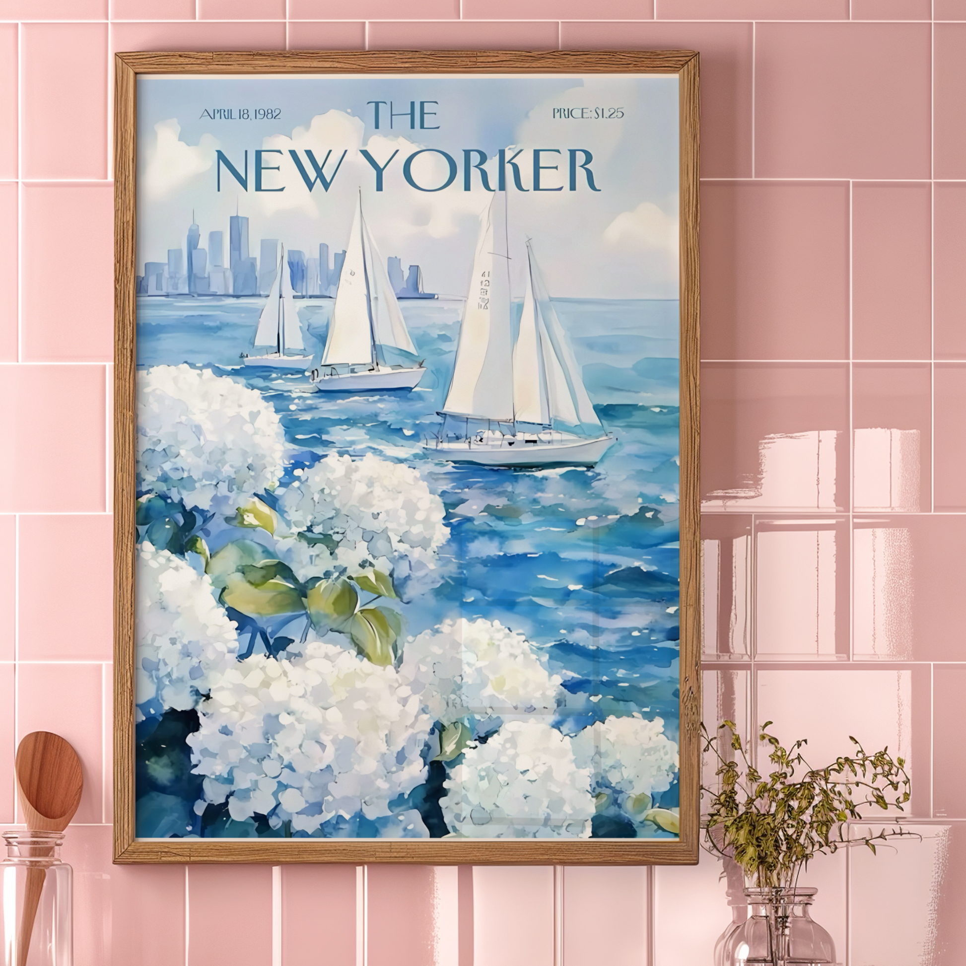 The New Yorker Magazine Cover Print April 18 1982 Issue