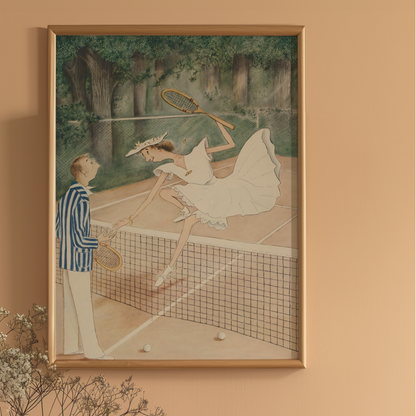 The New Yorker Magazine Cover Print August 16 1941 Issue | Retro Tennis Wall Art Poster for Vintage Sports Decor