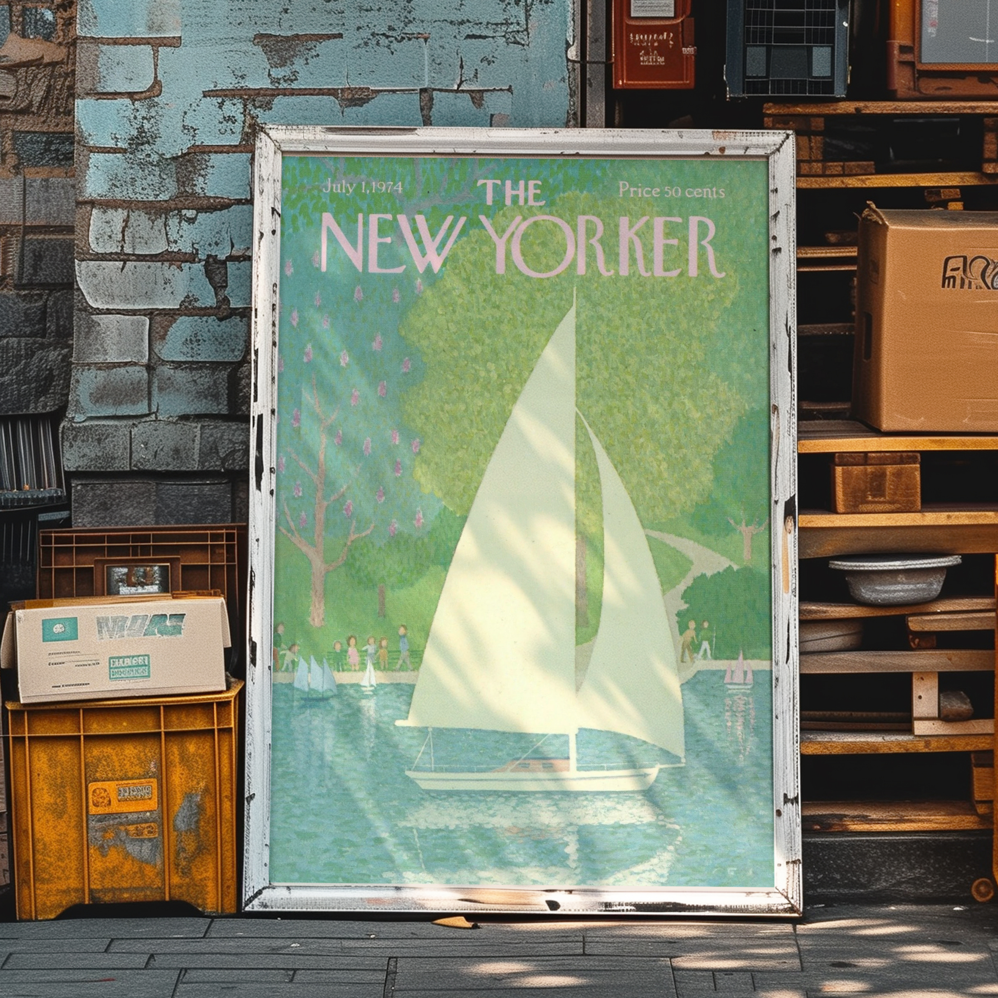 The New Yorker Magazine Cover Print July 1 1974 Issue