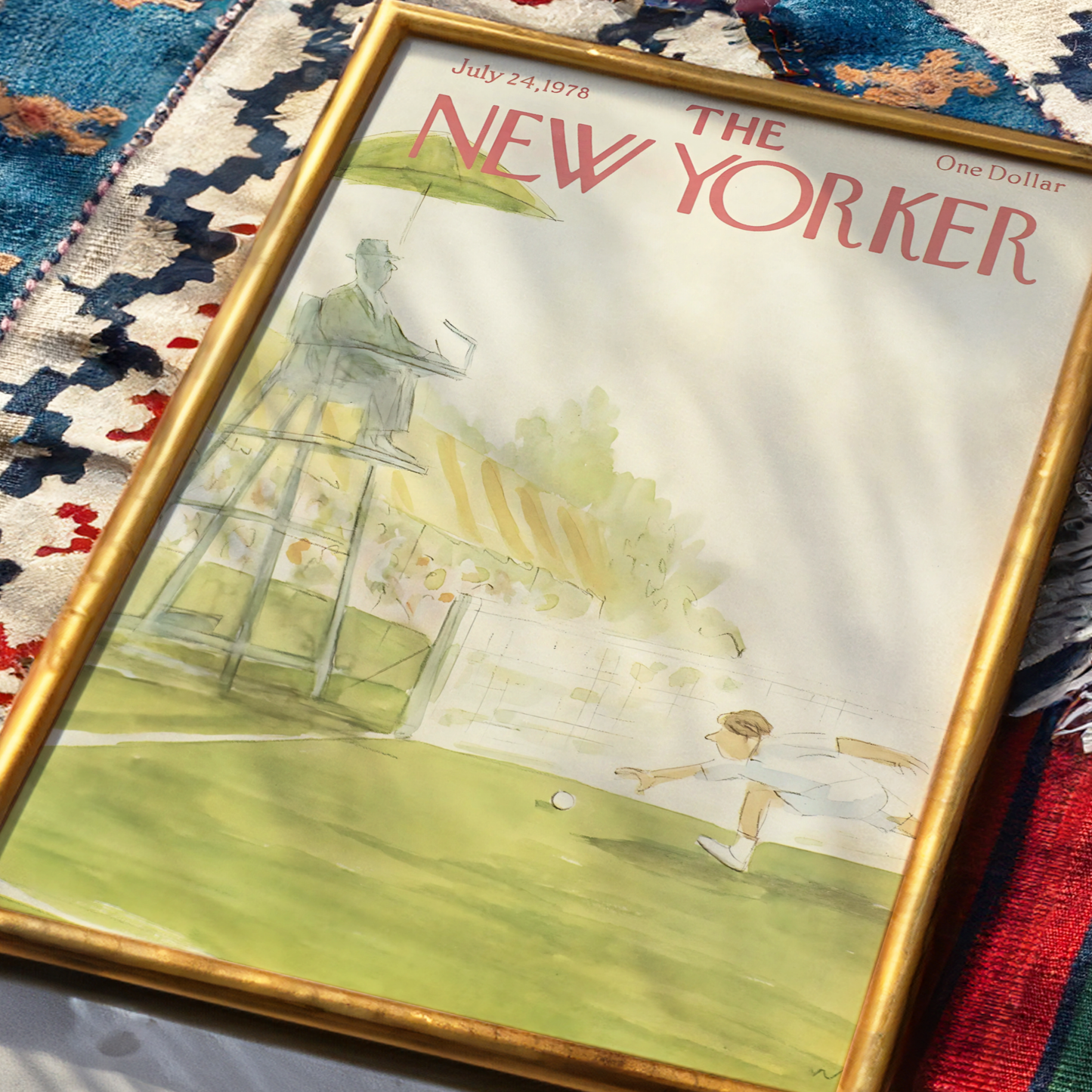 The New Yorker Magazine Cover Print July 24 1978 Issue | Retro Tennis Wall Art Poster for Vintage Sports Decor