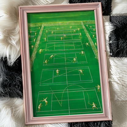 The New Yorker Magazine Cover Print June 25 1960 Issue | Retro Tennis Wall Art Poster for Vintage Green Sports Decor