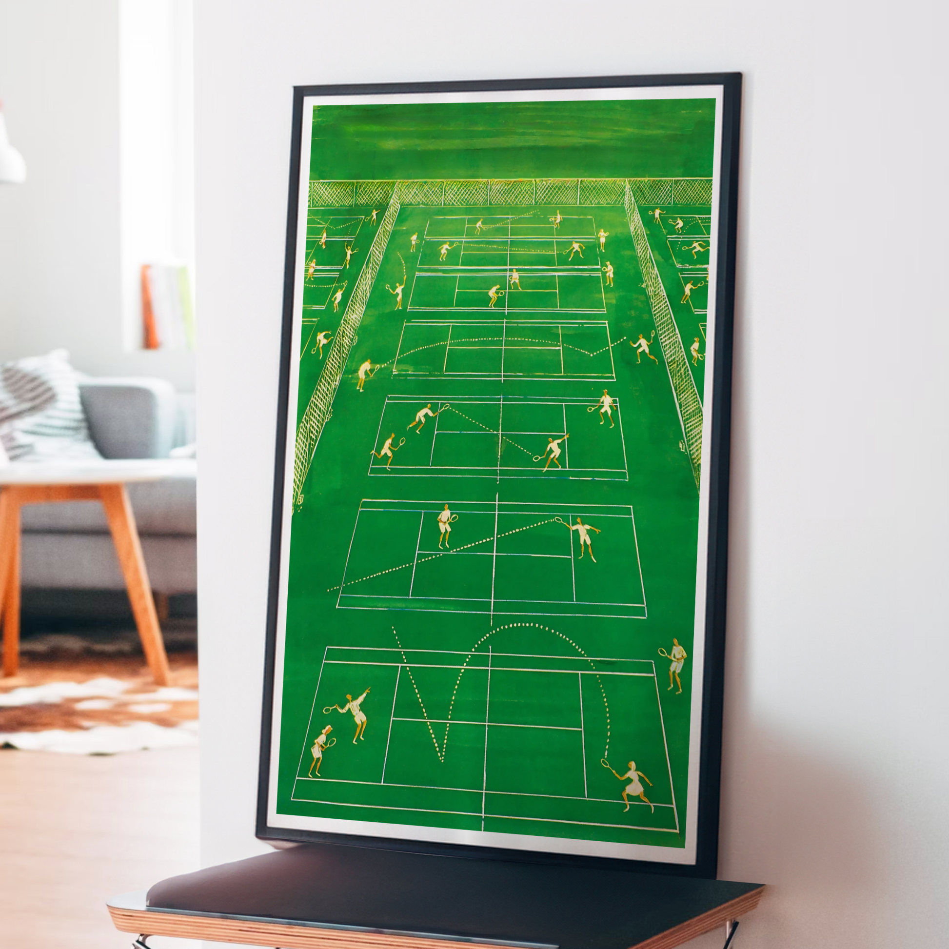 The New Yorker Magazine Cover Print June 25 1960 Issue | Retro Tennis Wall Art Poster for Vintage Green Sports Decor