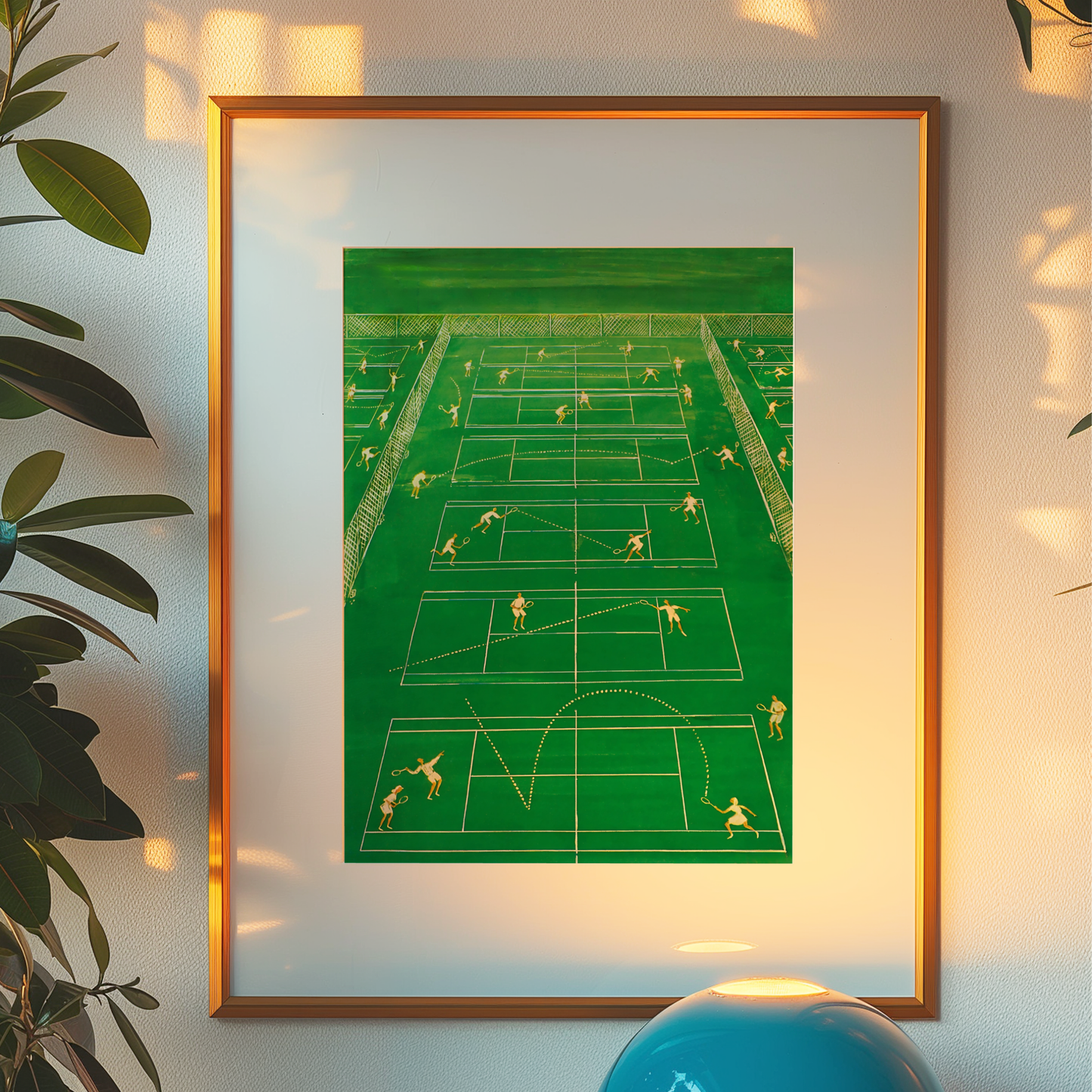The New Yorker Magazine Cover Print June 25 1960 Issue | Retro Tennis Wall Art Poster for Vintage Green Sports Decor