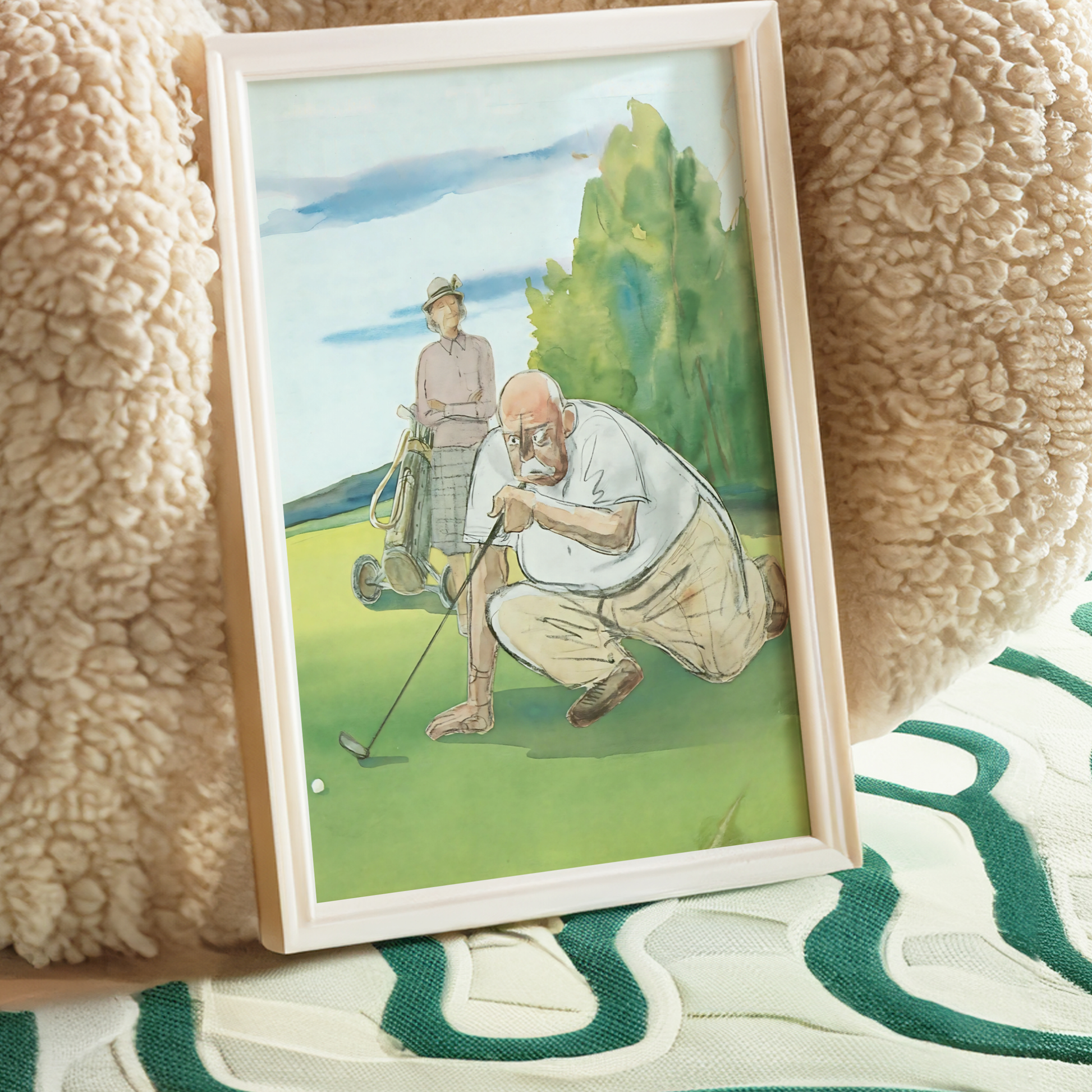 The New Yorker Magazine Cover Print June 5 1965 Issue | Trendy Vintage Golf Wall Art Poster for Dorm Apartment Teen Girl Bedroom Decor