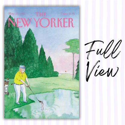 The New Yorker Magazine Cover Print May 23 1988 Issue | Trendy Vintage Golf Wall Art Poster for Dorm Apartment Teen Girl Bedroom Decor