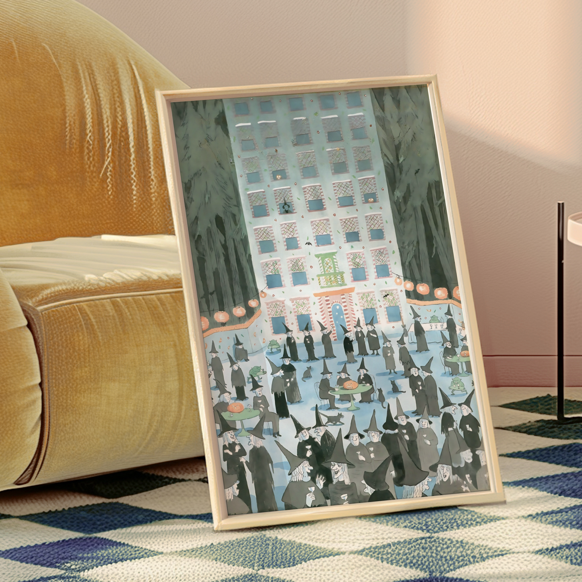 The New Yorker Magazine Cover Print November 2 1987 Issue | Retro Fall Halloween Witch Wall Art Poster for Vintage Farmhouse Bedroom Decor