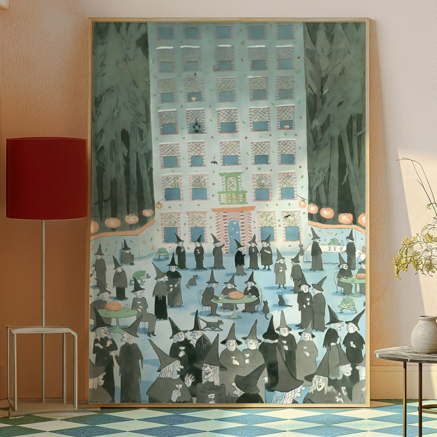 The New Yorker Magazine Cover Print November 2 1987 Issue | Retro Fall Halloween Witch Wall Art Poster for Vintage Farmhouse Bedroom Decor