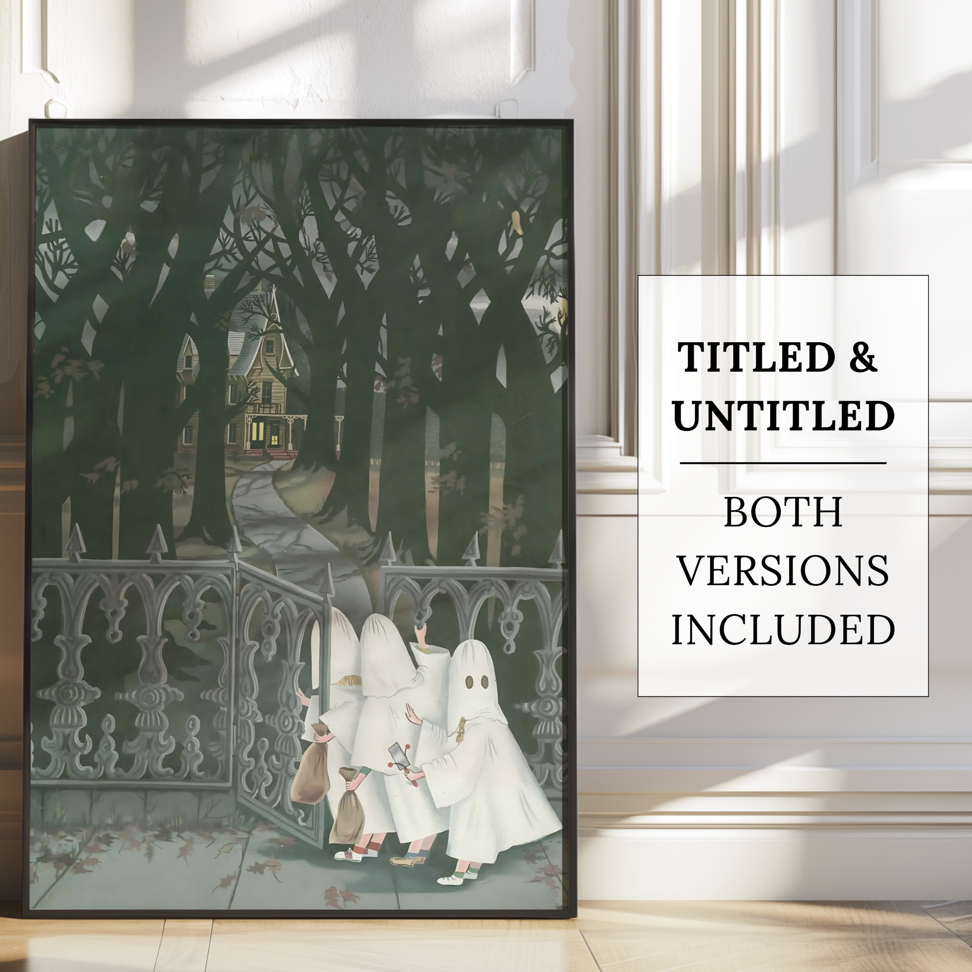 The New Yorker Magazine Cover Print October 27 1945 Issue | Retro Fall Halloween Ghosts Wall Art Poster for Vintage Farmhouse Bedroom Decor